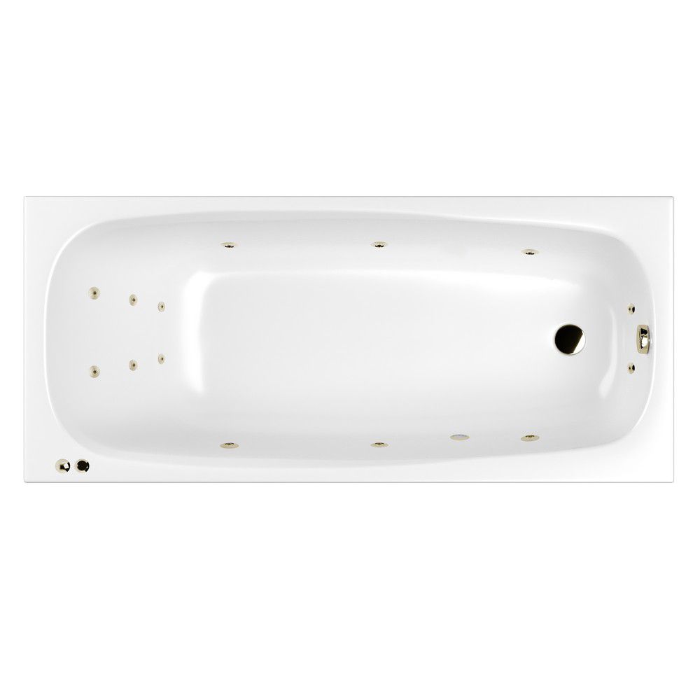 Ванная гидромассажная Whitecross Layla SMART 0102.180080.100.SMART.BR 180x80 (белый глянцевый, бронза), каркас, слив перелив